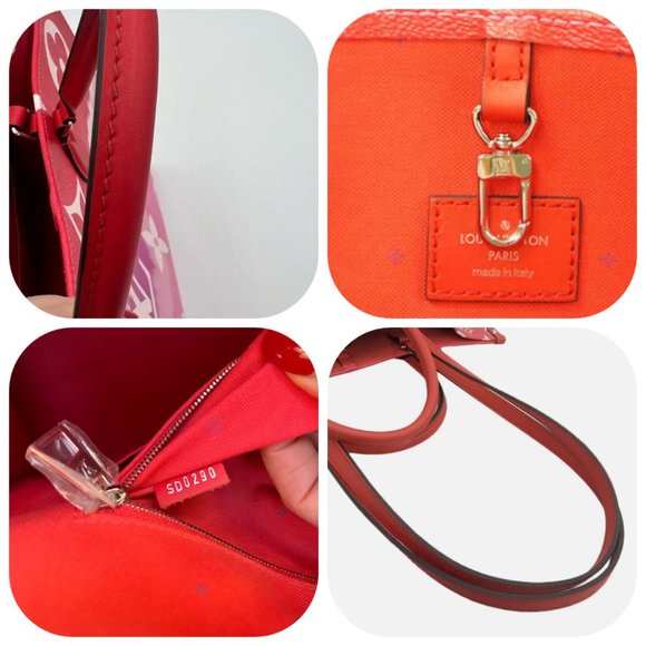 Auc Louis Vuitton Monogram Giant Escale OnTheGo GM 2WAY Bag Rouge SD0290 - Picture 5 of 15